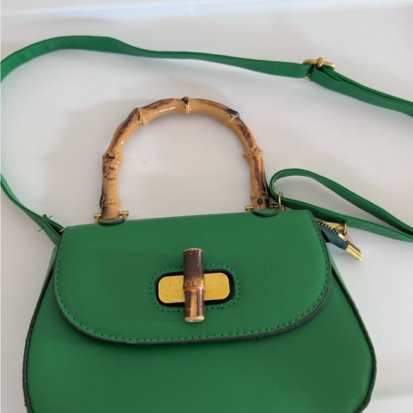 EUC Womens Tote Bag,Bamboo Shaped Top Handle Satchel Crossbody small green - Picture 2 of 9